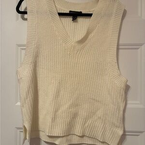 Streetwear Society Ivory Knit V-Neck Vest